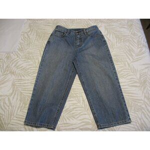TALBOTS BLUE JEAN EMBELLISHED CROP PANTS SIZE 4
